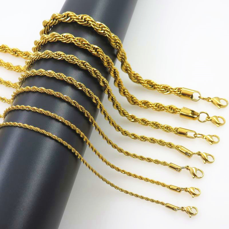 Cuerda trenzada de acero inoxi - Men Accessories Neck Chain reseña y precio