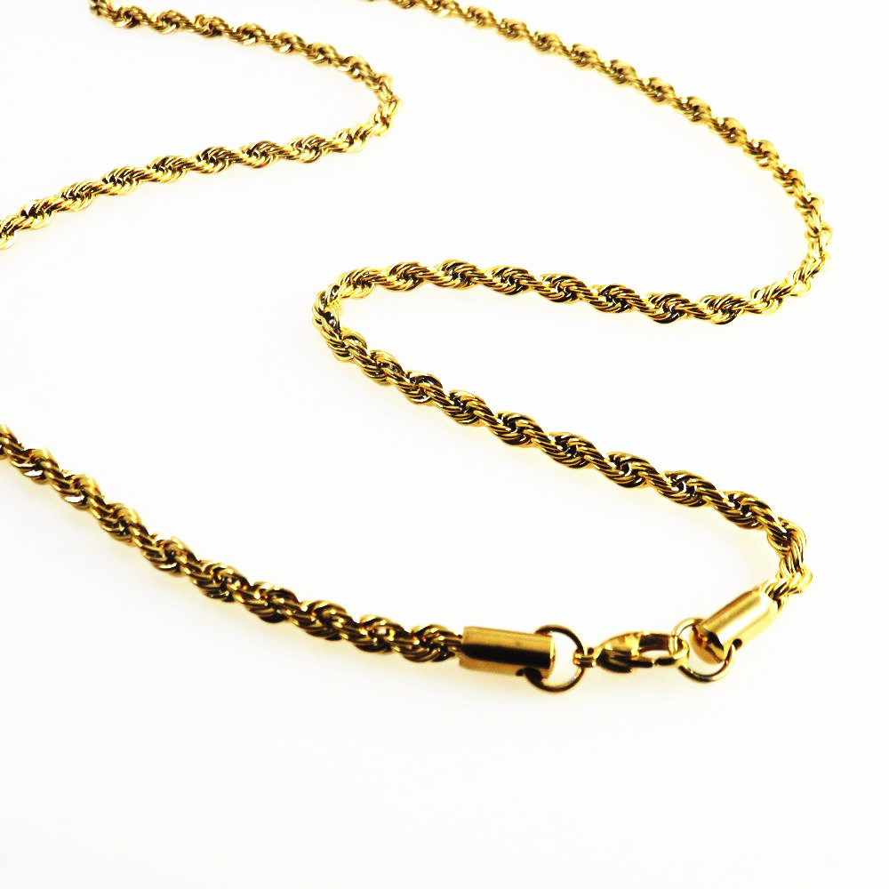 Cuerda trenzada de acero inoxi - Men Accessories Neck Chain reseña y precio