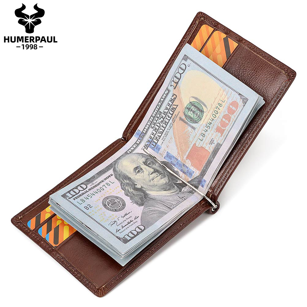 Cartera delgada de cuero genui - Money Clip Slim reseña y precio